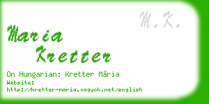 maria kretter business card